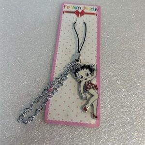 Fashion Jewelry black white and red polka dot charm strap Betty Boop